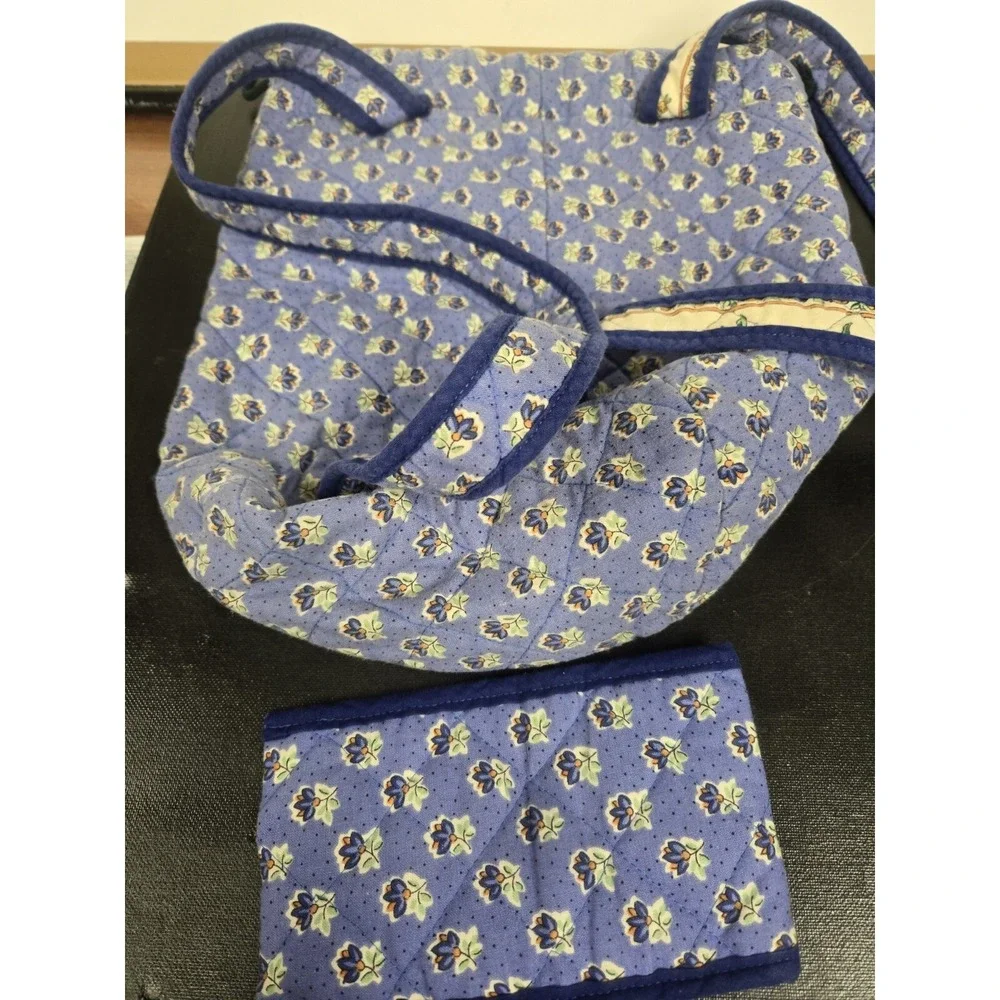 Vntg Floral  Backpack Blue